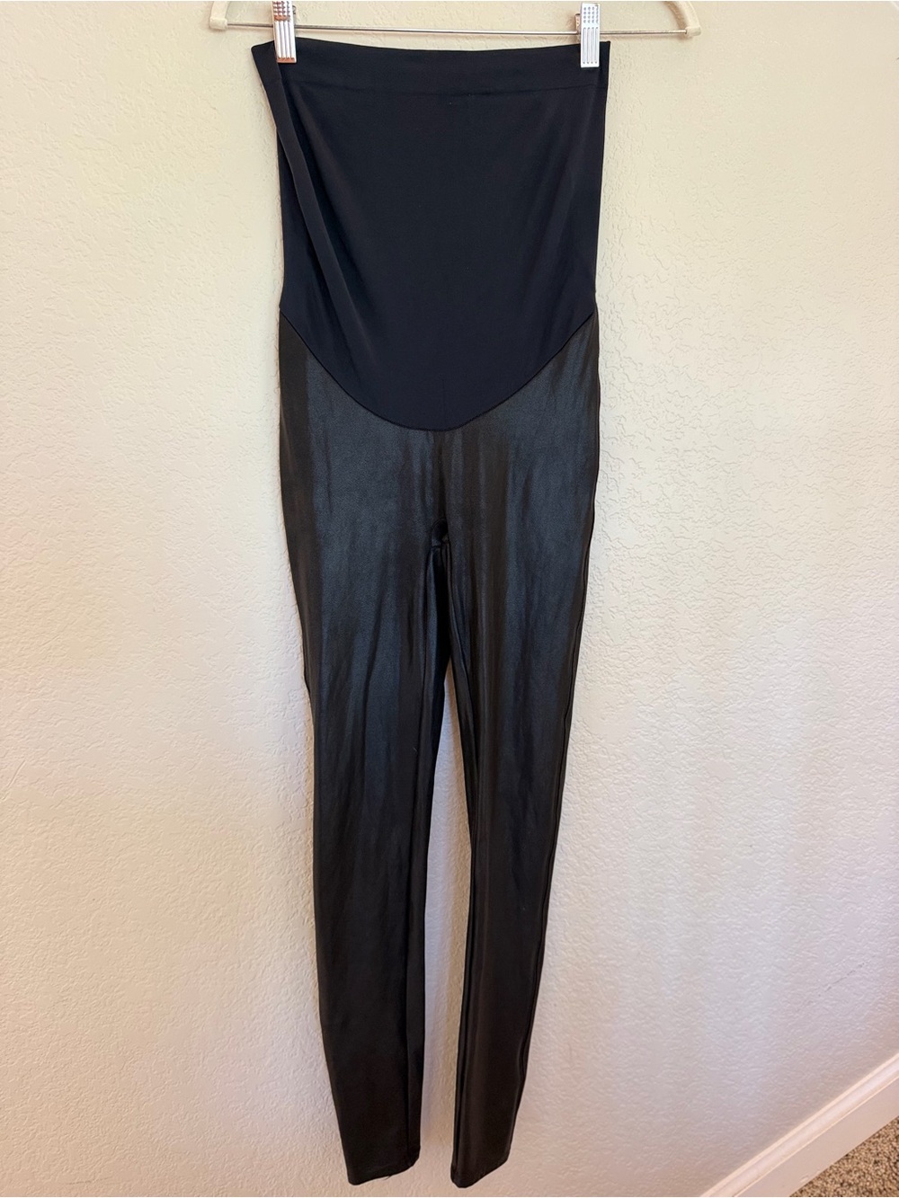 Spanx Mama Faux Leather Maternity Leggings – Black, Size M
